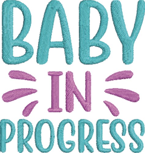 Baby in Progress Machine Embroidery Design