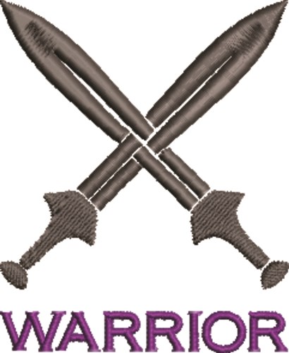 Crossed Swords Warrior Machine Embroidery Design