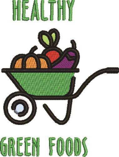 Healthy Green Foods Machine Embroidery Design