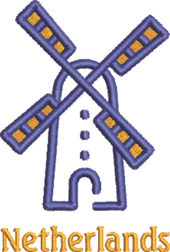 Netherlands Windmills Machine Embroidery Design
