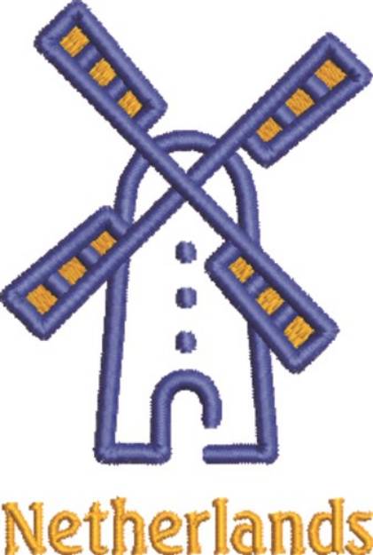 Picture of Netherlands Windmills Machine Embroidery Design