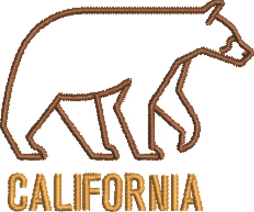 California Bear Machine Embroidery Design