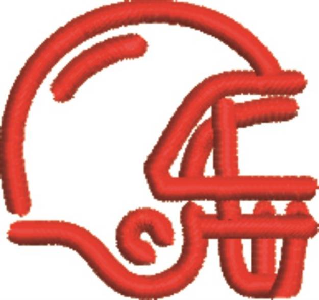 Picture of Football Helmet  Outline Machine Embroidery Design