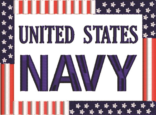 United States Navy Machine Embroidery Design