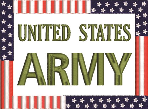 United States Army Machine Embroidery Design
