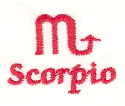 Scorpio Symbol Machine Embroidery Design