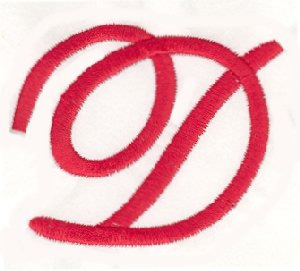 Elegant Letter D Machine Embroidery Design