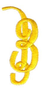 Swirl Monogram B Machine Embroidery Design