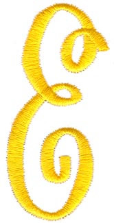 Swirl Monogram E Machine Embroidery Design