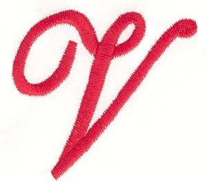 Elegant Letter V Machine Embroidery Design