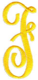 Swirl Monogram F Machine Embroidery Design