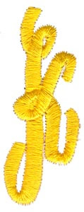 Swirl Monogram K Machine Embroidery Design