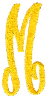 Swirl Monogram Letter M Machine Embroidery Design