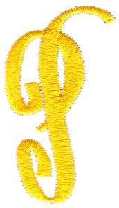 Swirl Monogram Letter P Machine Embroidery Design