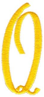 Swirl Monogram Letter Q Machine Embroidery Design