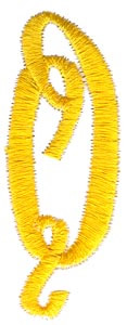 Swirl Monogram Letter Q Machine Embroidery Design