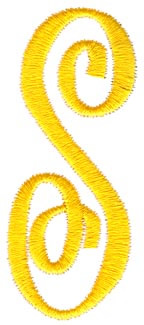 Swirl Monogram Letter S Machine Embroidery Design