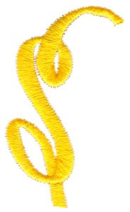 Swirl Monogram Letter S Machine Embroidery Design