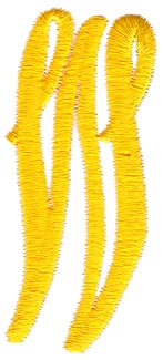 Swirl Monogram Letter W Machine Embroidery Design