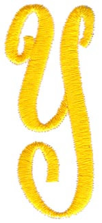 Swirl Monogram Letter Y Machine Embroidery Design