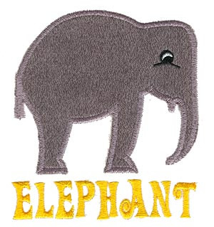 Elephant Applique Machine Embroidery Design