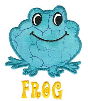 Frog Applique Machine Embroidery Design