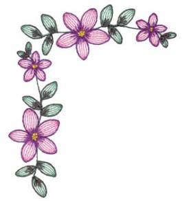 Picture of Lacy Flower Corner Machine Embroidery Design