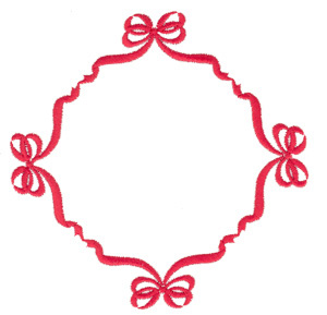 Ribbon and Bow Frame Machine Embroidery Design