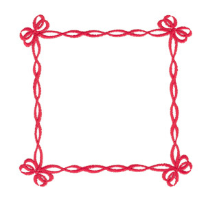 Ribbon and Bow Frame Machine Embroidery Design