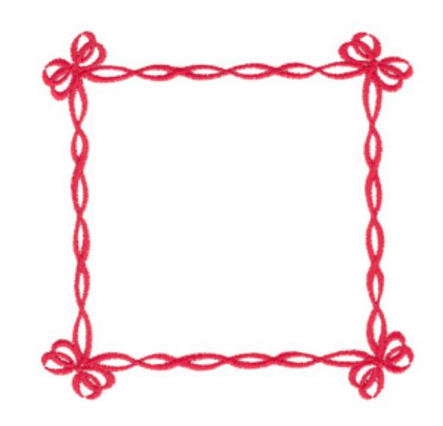 Picture of Ribbon and Bow Frame Machine Embroidery Design