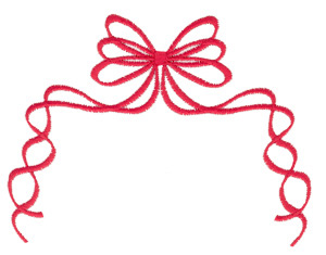 Ribbon and Bow Border Machine Embroidery Design