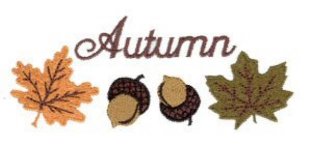 Picture of Autumn Leaves and Acorns Machine Embroidery Design