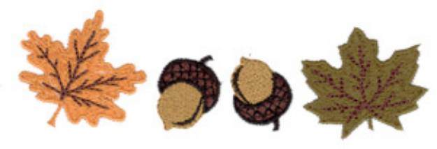 Picture of Leaves and Acorns Machine Embroidery Design