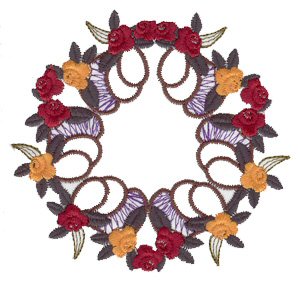 Fall Wreath Machine Embroidery Design