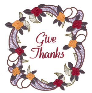 Thanksgiving Wreath Machine Embroidery Design