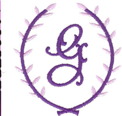 Crest Monogram G Machine Embroidery Design