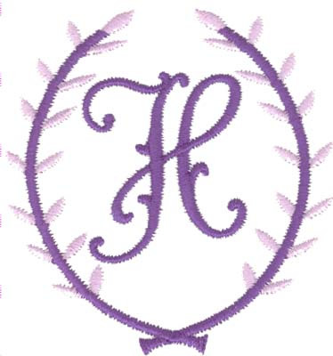 Crest Monogram H Machine Embroidery Design