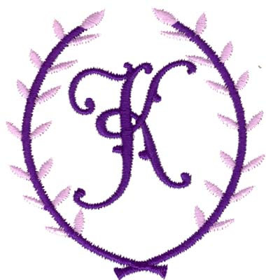 Crest Monogram K Machine Embroidery Design