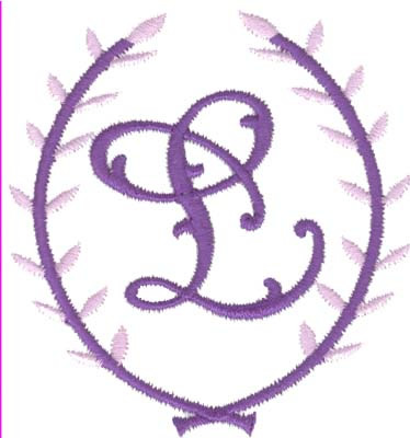 Crest Monogram L Machine Embroidery Design