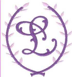 Picture of Crest Monogram L Machine Embroidery Design