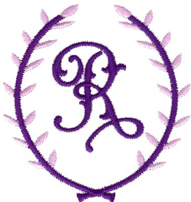 Crest Monogram R Machine Embroidery Design