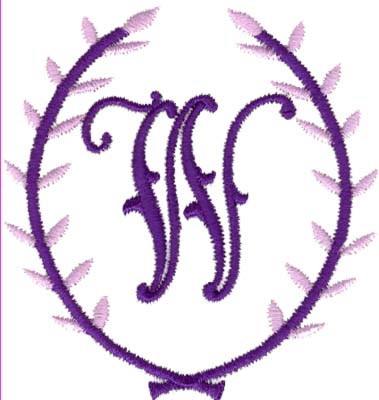 Crest Monogram W Machine Embroidery Design
