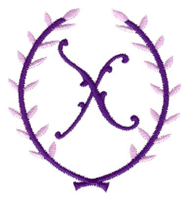 Crest Monogram X Machine Embroidery Design