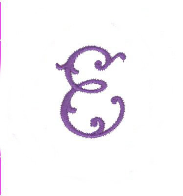 Elegant Vine Monogram E Machine Embroidery Design