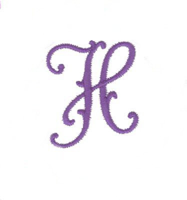 Elegant Vine Monogram H Machine Embroidery Design