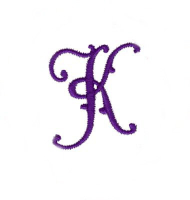 Elegant Vine Monogram K Machine Embroidery Design