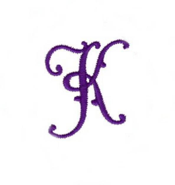Picture of Elegant Vine Monogram K Machine Embroidery Design