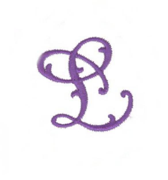 Picture of Elegant Vine Monogram L Machine Embroidery Design
