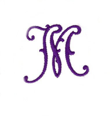 Elegant Vine Monogram M Machine Embroidery Design