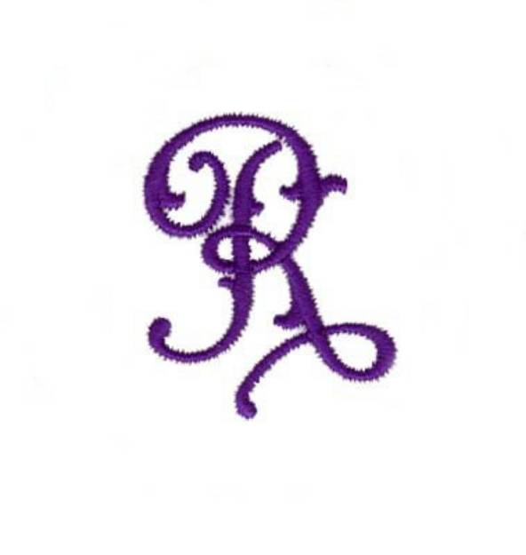 Picture of Elegant Vine Monogram R Machine Embroidery Design